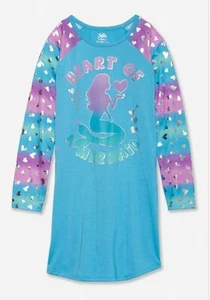 NWT Justice Heart of Mermaid Nightgown Silver Foil Hearts Size 6/7 Girls PJ NEW - Picture 1 of 6