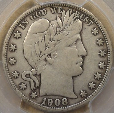 1908-D Barber Half Dollar 50c PCGS Certified VF30 - Image 1 of 4