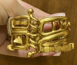 AUTHENTIC VINTAGE CHRISTIAN LACROIX 1997 MECANO CUFF HINGED BRACELET - Picture 1 of 8