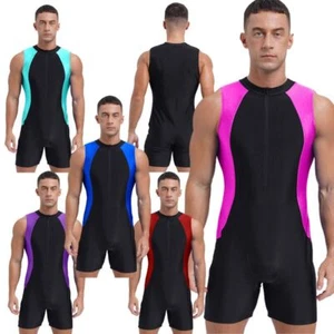 Men Bodysuit Vacation Rompers Swimsuit Jumpsuit Shapewear Swimwear Unitard Gym - Picture 1 of 29