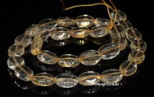 14X10MM CITRINE QUARTZ GEMSTONE OVAL LOOSE BEADS 7.5inch - Picture 1 of 3