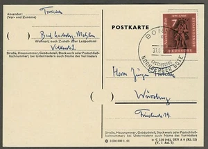 POSTKARTE BRD 7 Pf. Nürnberger Bote 1961 Michel-Nr. 365 Ersttagsstempel - Picture 1 of 2