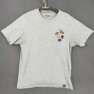 Carhartt Shirt Mens Small Grey Lizard Fruit Pocket Graphic T Shirt Short Sleeve - Picture 1 of 18