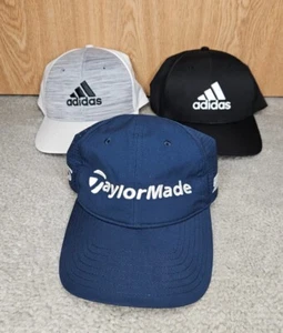 Lot Of 3 Golf  Hats Adidas Performance & Taylor made Adjustable  - Picture 1 of 7