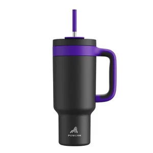 40 Oz Tumbler With Handle 2in1 Straw And Sip Lid Leakproof Dishwasher Safe Insul - Picture 1 of 7