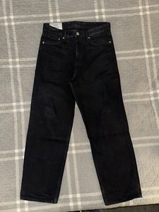 H&M Mens Loose Fit Jeans Size 29/32 Black Denim Straight Leg Casual Cotton Blend - Picture 1 of 3