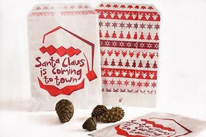 10 Papiertüten weiß 13x18 cm Santa Claus Weihnachtstütchen Christmas God Jul - Bild 1 von 3