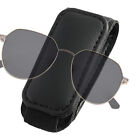 Car Visor Sunglass Holder PU Leather Card Ticket Bank Eyeglasses Protective Case
