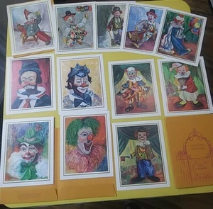 Antique Clowns Michele Oil Painting Reproductions 1966 w Folders BankAmericard - Picture 1 of 17