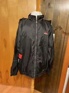 Giacca a vento Adidas vintage zip nero rosso bianco uomo L anni 90 Adidas - Foto 1 di 12