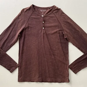 Todd Synder New York Brown Henley Long Sleeve Large Men's T-Shirt 0003 - Picture 1 of 10