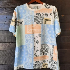 Maison Article Mens T-Shirt Large Bandanna Pattern Allover Print 100% Cotton A13 - Picture 1 of 5