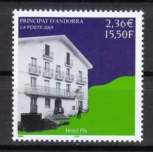 Andorra French 2001 MNH Mi 574 Sc 543 Hotel, Haus Pla , Architecture ** - Picture 1 of 1