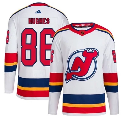 New Jersey Devils x Adidas x Jack Hughes #86 2022/23 white reverse Jersey S-3XL - Image 1 of 2