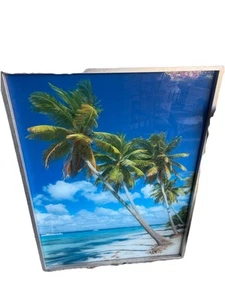 Island Palm Trees & Blue Sea Glass Wall Art - Picture 1 of 3