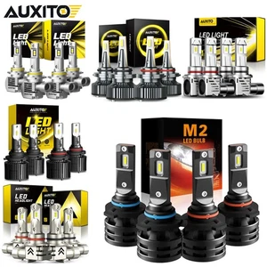 4x AUXITO LED Bulbs 9005 + 9006 Headlight Combo Kit High Low Beam Ultra White US - Picture 1 of 62