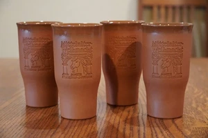 Akru Rotware Keramik Wein Bier Becher - 4er Set - Mittelalter Markt Dresden Einhorn - Bild 1 von 7