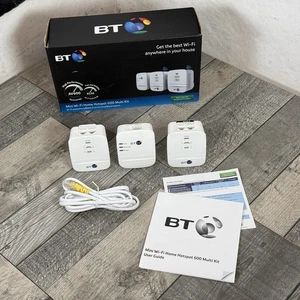 BT Mini Wi-Fi Home Hotspot 600 Kit AV600 Powerline Universal WiFi White Ethernet - Afbeelding 1 van 20