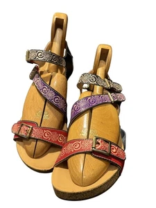Spring Step L'Artiste Shoes Womens Size 41 Wedge Sandals Leather Comfort - Picture 1 of 12
