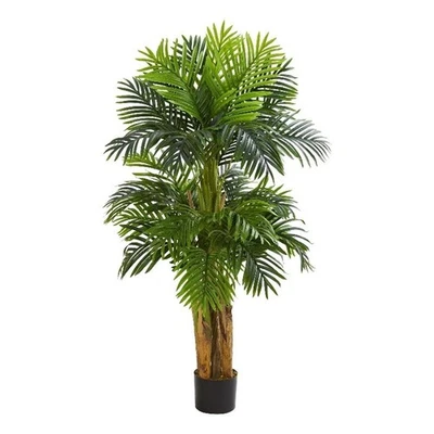 Palmera artificial triple Areca casi natural de 60" en verde/negro Foto 1 de 3