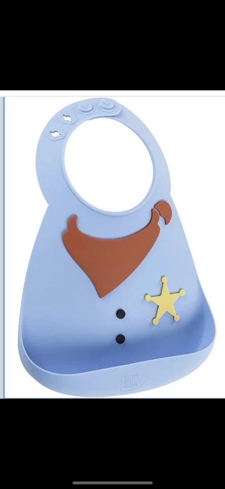 Caja de regalo babero de bebé Make My Day de silicona azul MMD-BB115 Foto 1 de 1