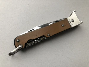 Vintage hunting Folding knife Multitool 5 functions Beige USSR - Picture 1 of 16