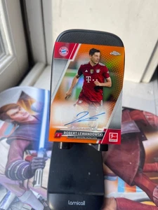 Robert Lewandowski 2022 Topps Chrome Bundesliga Orange /25 Autograph - Picture 1 of 3