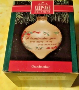 HALLMARK KEEPSAKE ORNAMENT ~ GLASS BALL ~ GRANDMOTHER ~ 1991 *EUC - Picture 1 of 1