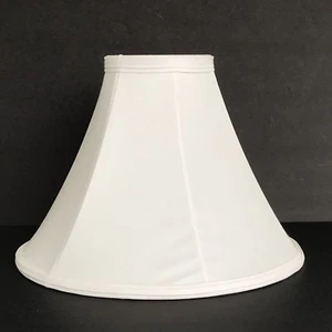 Fabric Bell Lampshade Off White Spider Fitter 14 1/4 W 10 T Six Sides - Picture 1 of 12