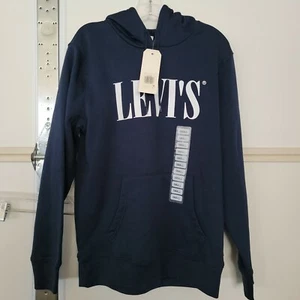 Levi's Mens Blue Long Sleeve Pockets Casual Pullover Hoodie Size Small - Picture 1 of 8