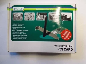 Scheda PCI Wireless LAN Digitus, WPA, WPA2, 54 Mbps, Nuova, OVP, #K-77-9 - Foto 1 di 2
