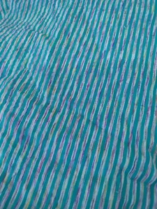 Turquoise Striped Fabric seersucker purple stripes linen pants shirts dresses  - Picture 1 of 1