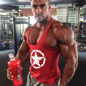 Men's Y-Back Muscle Gym Workout Stringer Tank Tops Bodybuilding Fitness T-Shirts