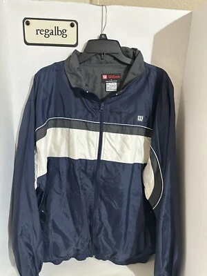 CHAQUETA CORTAVIENTOS WILSON HOMBRE Talla XL Manga Larga Azul Marino/Blanco/Negro Foto 1 de 4