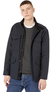 Vince Men's Field Jacket Size XL Suede Collard Trim Navy Full Zip Snap Closure - Picture 1 of 16