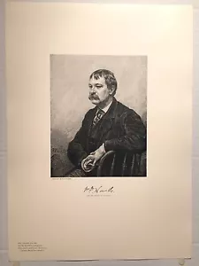 Antik 1897 William Dean Howells Gravur Portrait Druck - Bild 1 von 4