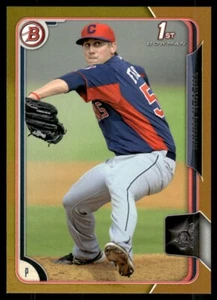 2015 Bowman Prospects Paper Gold #BP129 Trevor Frank Indians 17/50 - Picture 1 of 2