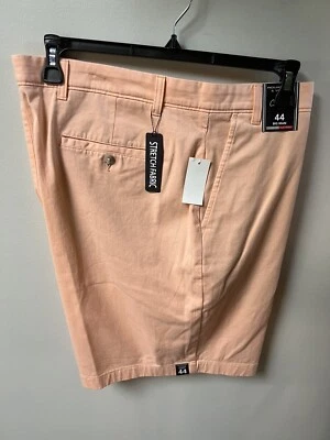 Roundtree & Yorke Casuals Flat Front Chino Shorts 9" Mens 44,46,48,50 PEACH NWT - Image 1 of 4