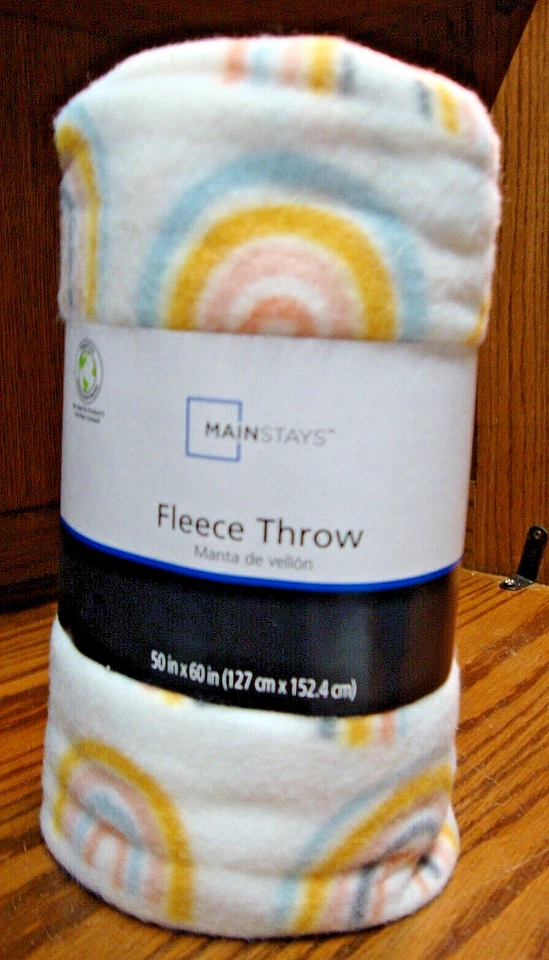 Mainstays RAINBOW Fleece Throw/Blanket 50x60 Polyester Ultra Soft New!       963 - Image 1 of 4