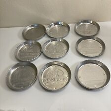 Set of 9 Vintage STANHOME Aluminum Coasters Stanley Home ~3"