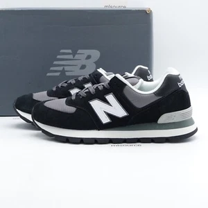 Size 9 Men's New Balance 574 Rugged Sneakers ML574DZB Black/White - Picture 1 of 8