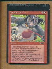 Magic the Gathering Gorilla War Cry Alliances BAD MISCUT ERROR MTG Near Mint