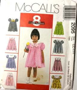 Girl's Dress Sewing Pattern Size 2,3,4  McCall's 2095 Uncut NEW - Picture 1 of 2