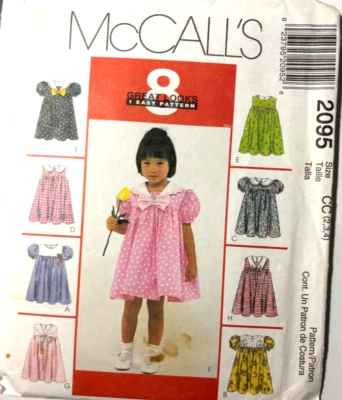 Girl's Dress Sewing Pattern Size 2,3,4  McCall's 2095 Uncut NEW - Image 1 of 2