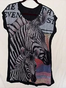 Sequin Zebra Tshirt Butler & Wilson Size 12 - Picture 1 of 4