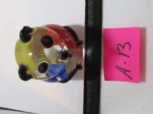 A-13 OLD VINTAGE GLASS BLOWN ART PAPER WEIGHT MULTI COLOR PANDA BEAR DESIGN - Picture 1 of 1