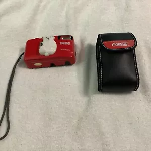 1999 Coca-Cola 35 mm Point Shoot Camera Red Polar Bear w/Case Vintage - Picture 1 of 7