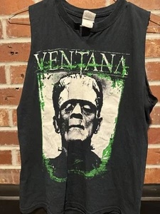 2009 Ventana Metal Band Fall Tour size S black Cut Off Frankenstein T Shirt - Picture 1 of 8