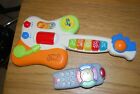 toy guitar and mobile phone 