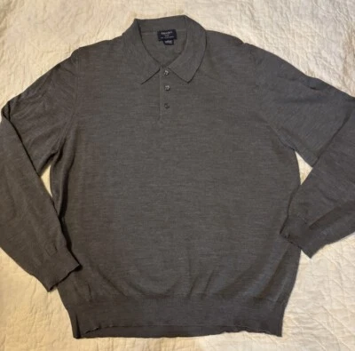 Suéter Brooks 346 Lana Merino Pullover Talla L Gris Lana Merino Fina Foto 1 de 4